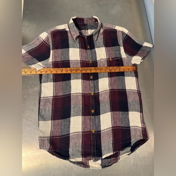 Lucky Brand - linen plaid shirt - Picture 4 of 6